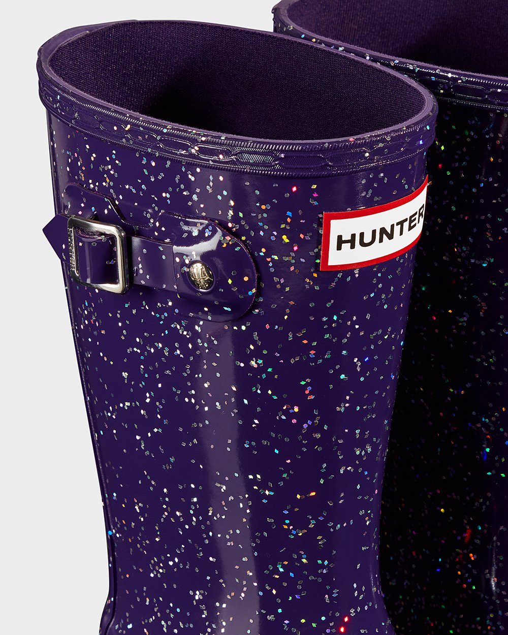 Hunter Niños Original Big Giant Glitter - Botas de Lluvia Azules Moradas - 940-KTDVUN